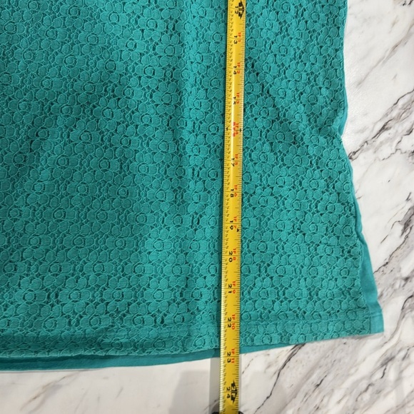 Laura Scott Teal Lace Short Sleeve Tee - Picture 7 of 8